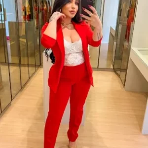 Conjunto Feminino de luxo  Lady Griffe Vermelho