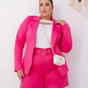 Blazer Plus Size  Lady Griffe Rosa Love